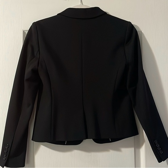 Ann Taylor Petites one button blazer Black Womens 4P Pockets Lined Classic Chic - Picture 9 of 10